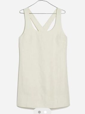 Madewell Cross Back A-Line Linen Minidress in Pale Pineapple